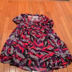 BB Dakota button front relaxed fit ruffle party dress